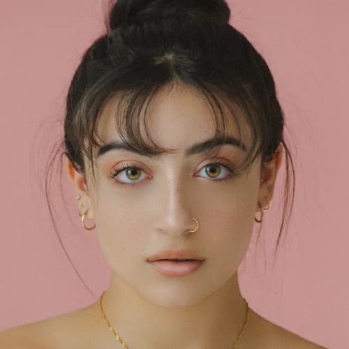 Female model portrait with curly hair